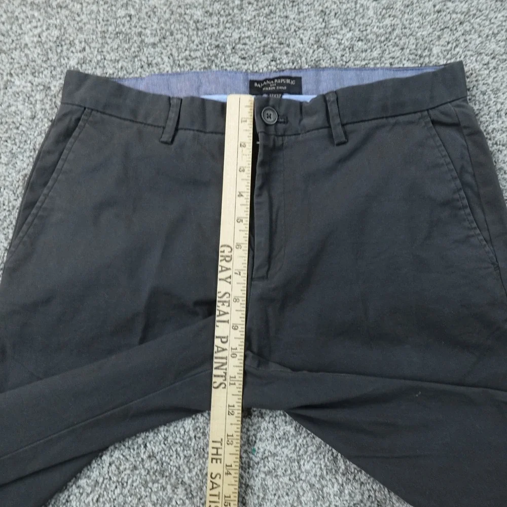 Banana Republic Pants Mens 32X32 Gray Chino Trouser Straight Stretch Flat Front